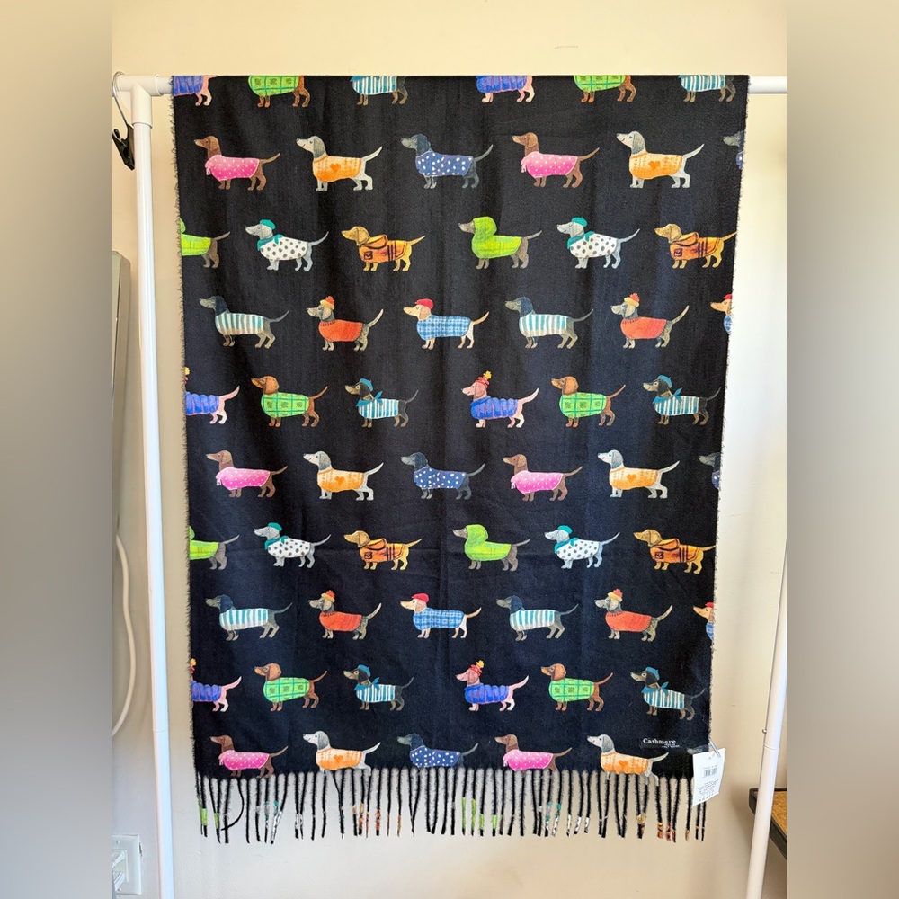 J.S Ondo Dachshund Print Scarf